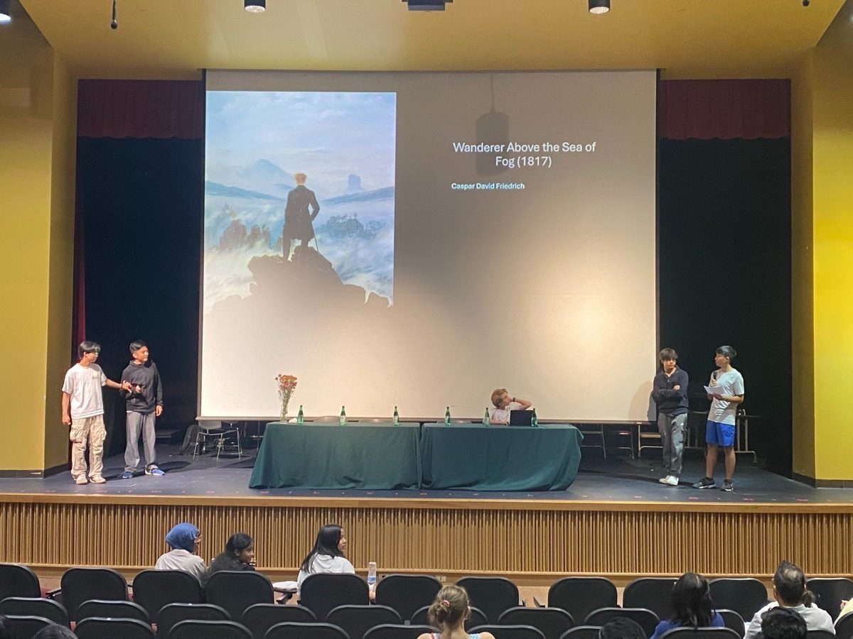 STEM Fair presentation — wide audience view